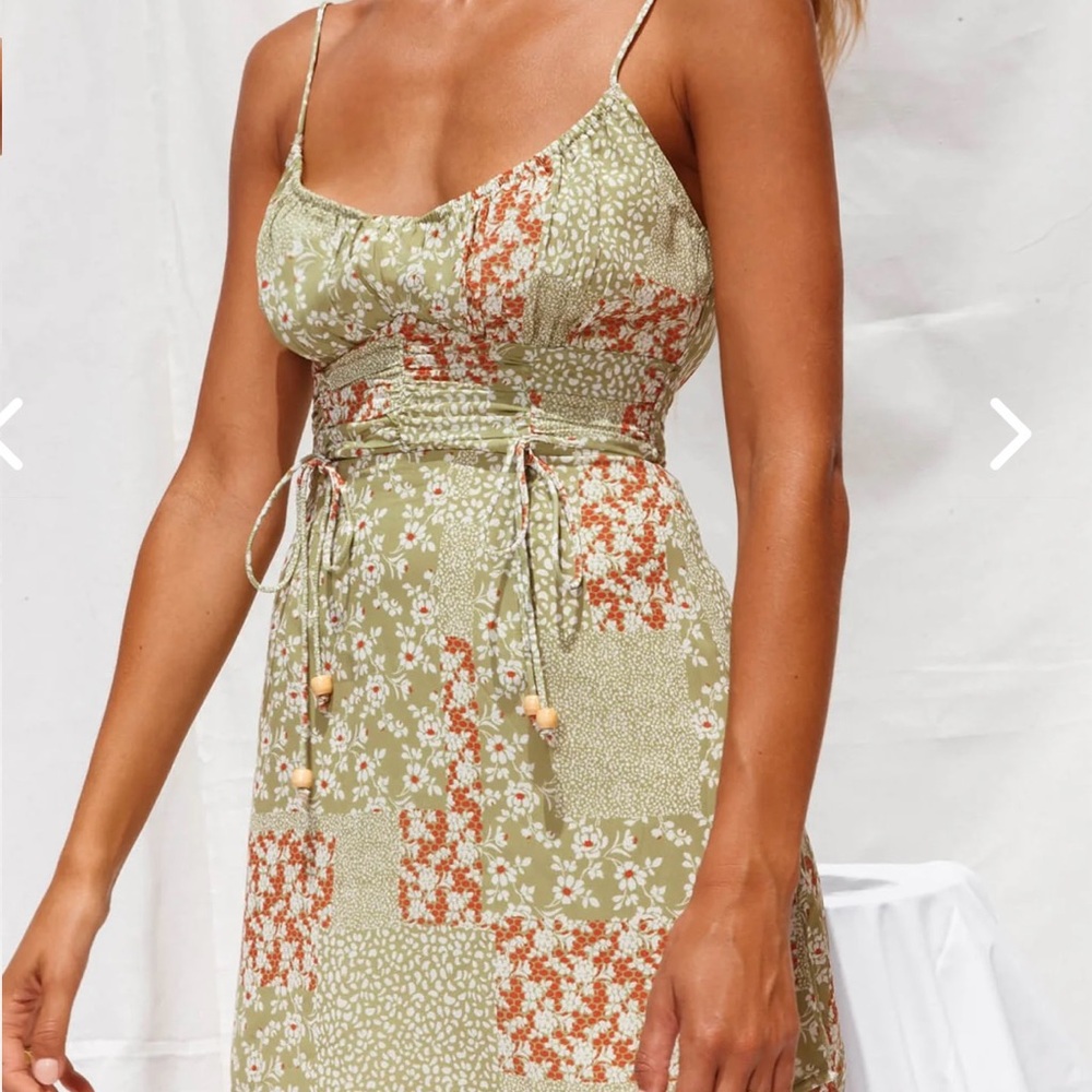 Floral Spaghetti Strap Ruched Detail Dress